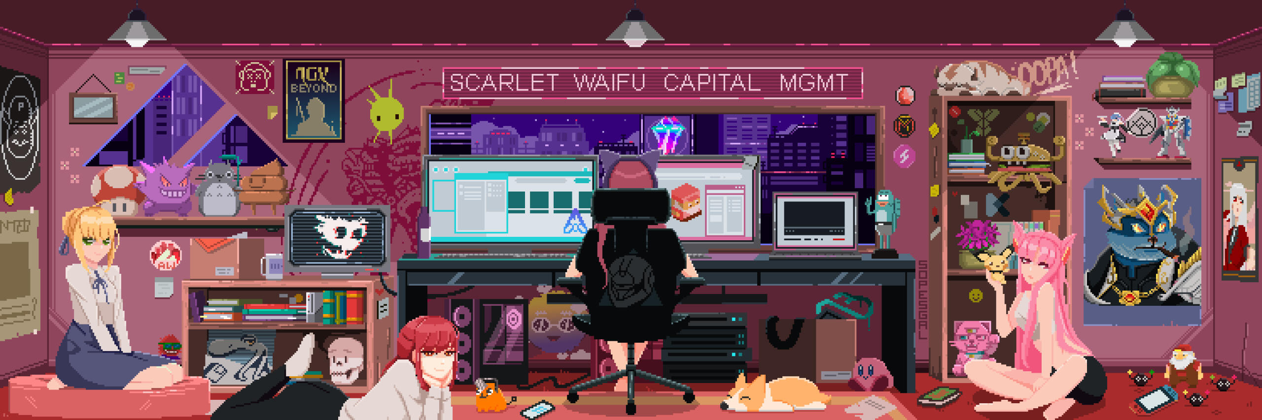 Scarlet Waifu Capital Management presents their first NFT which commemorates Q1 2023 by picturing some of the most beloved projects in the Avalanche ecosystem.